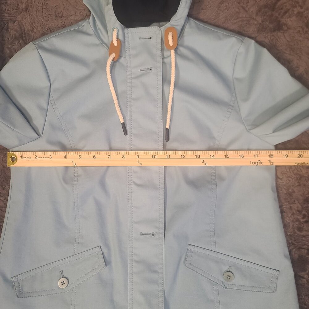 Talbots Hooded Light Blue Rain Jacket/Coat Women's XS - Picture 14 of 16